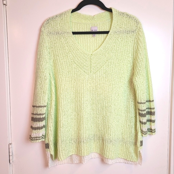 NWOT - NIC+ZOE: Women's Magnolia Stripe Sweater - Picture 2 of 12